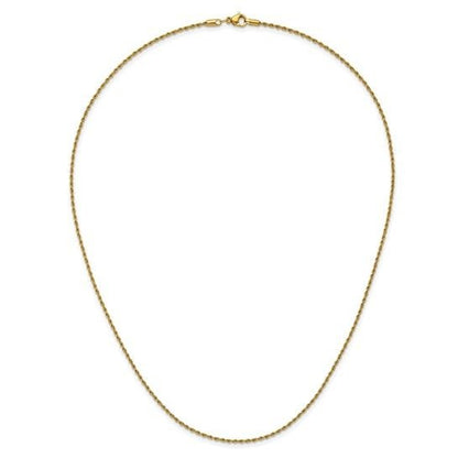 Chisel Stainless Steel Yellow IP-plated 1.5mm 20 inch Rope Chain