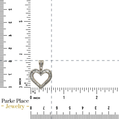 1/2ctw Diamond 10k White Gold Heart Pendant 1.9g