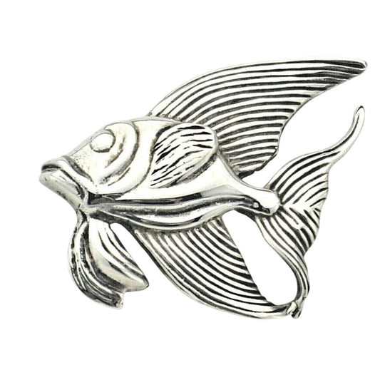 Vintage Fish Pin Solid .925 Sterling Silver 20.2 g Brooch