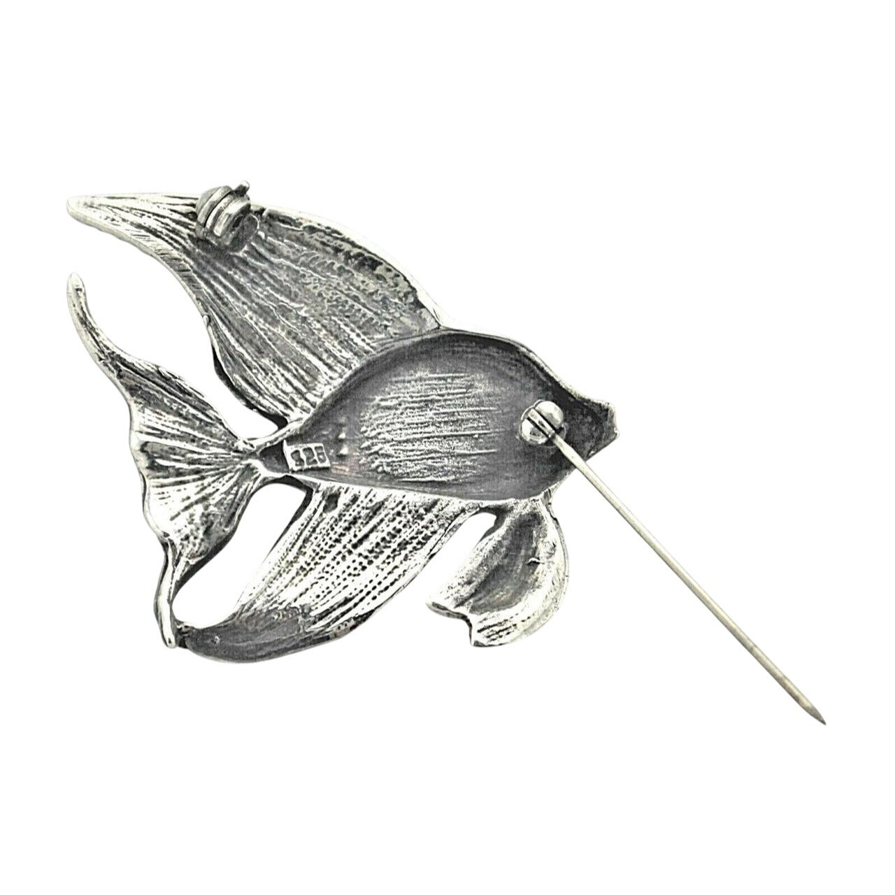 Vintage Fish Pin Solid .925 Sterling Silver 20.2 g Brooch