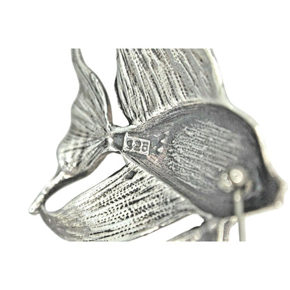 Vintage Fish Pin Solid .925 Sterling Silver 20.2 g Brooch