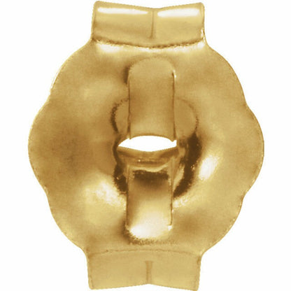 Real 14K Yellow Gold Push-On/Screw-Off Earring Back with 3.7 mm Pad