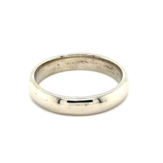 4mm Wedding Band Ring 14k White Gold 4.9g Size 8