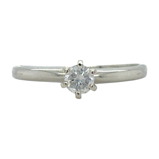 1/5ct Diamond Solitaire 10k White Gold Ring 1.8g Size 6.25