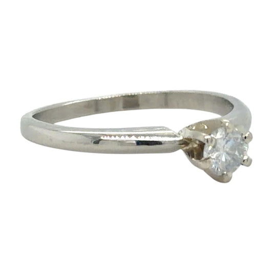 1/5ct Diamond Solitaire 10k White Gold Ring 1.8g Size 6.25