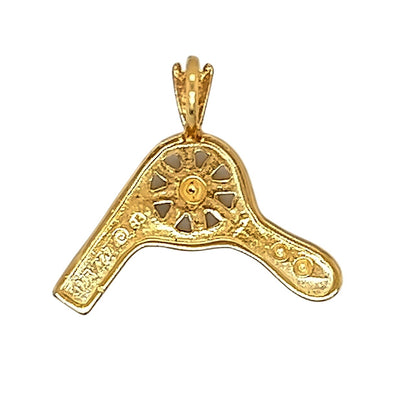 14K Gold Hair Dryer Blow Dryer Design Pendant 1.1g