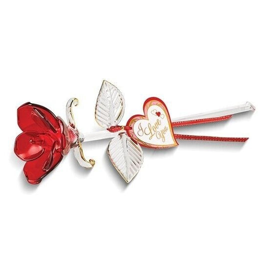 Glass Baron Long Stem Red Rose