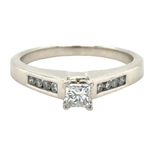 1/2ctw Diamond 14k White Gold Engagement Ring 4.2g Size 6.5