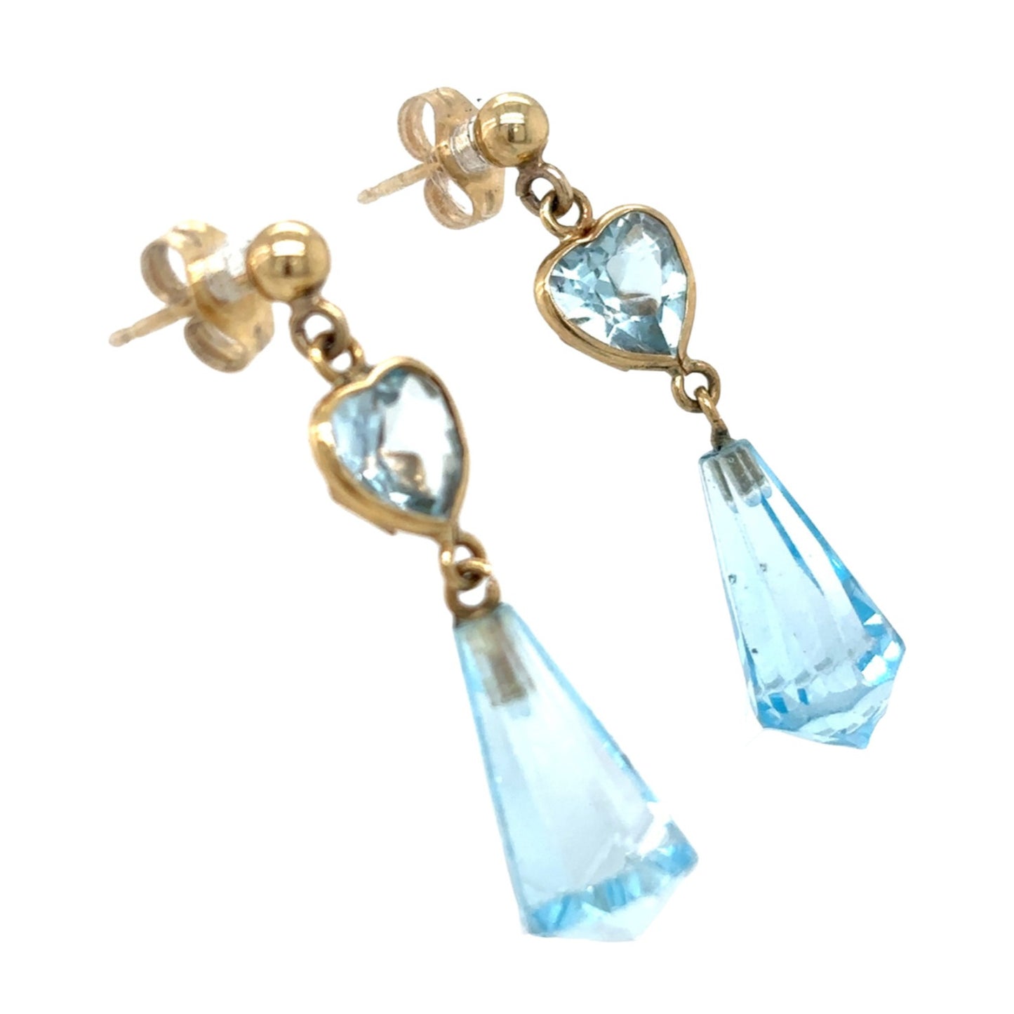 Gemstone November Birthstone Topaz Dangle Earrings 14k Gold 2.5g