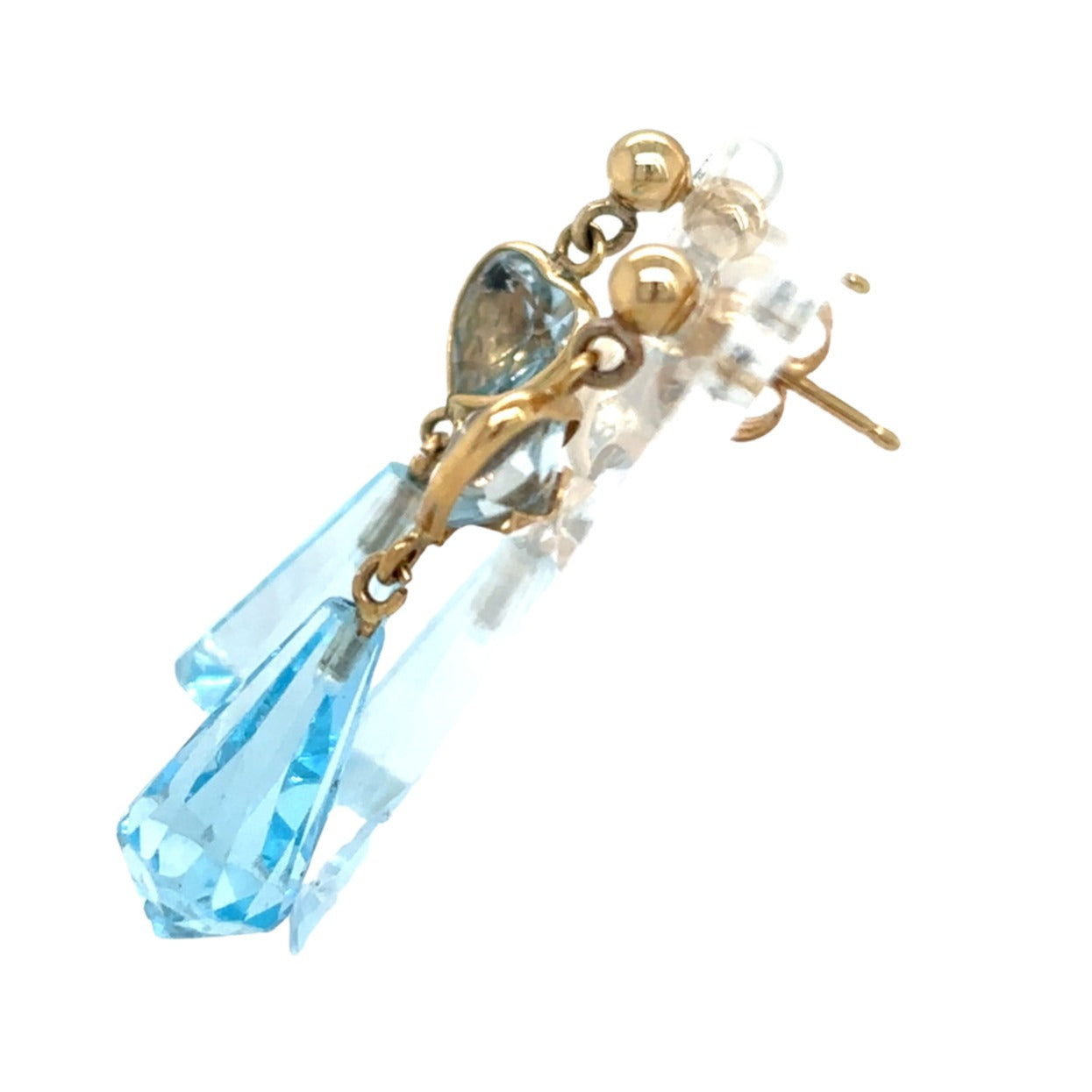 Gemstone November Birthstone Topaz Dangle Earrings 14k Gold 2.5g
