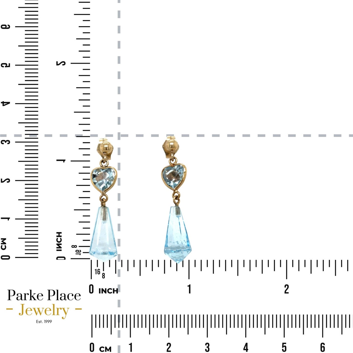 Gemstone November Birthstone Topaz Dangle Earrings 14k Gold 2.5g