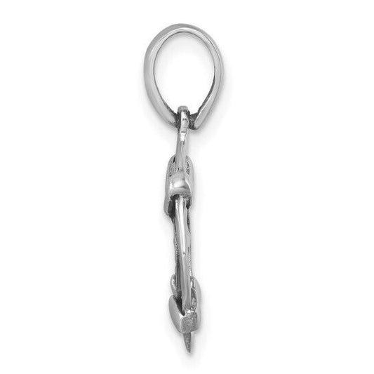 Sterling Silver Rhodium-plated Polished and Antiqued Medieval Coin Pendant
