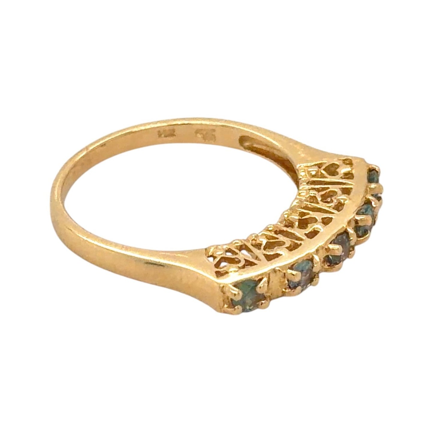 Blue Topaz 14k Yellow Gold Ring 2.6g Size 7.25