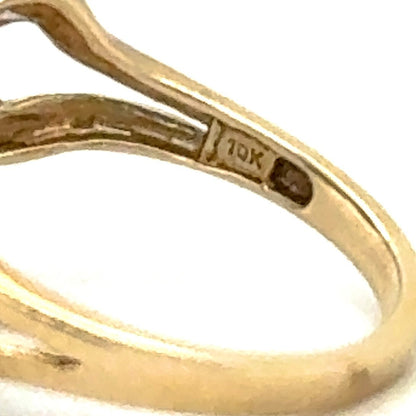 1/4ctw Diamond 10k Yellow Gold Cocktail Ring Size 6.75