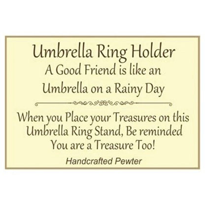 Umbrella Handcrafted Pewter Ring Holder Jewelry Stand