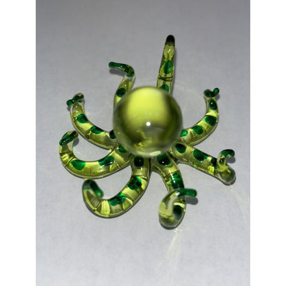 Octopus Figurine Green Hand Blown Glass Figurine Hand Blown Glass
