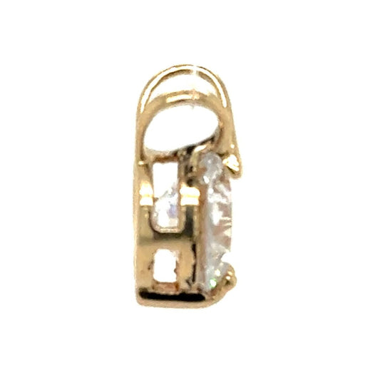 14k Yellow Gold Cubic Zirconia Solitaire Pendant 1.5g