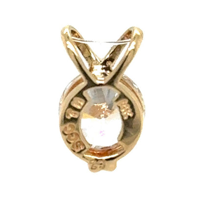 14k Yellow Gold Cubic Zirconia Solitaire Pendant 1.5g