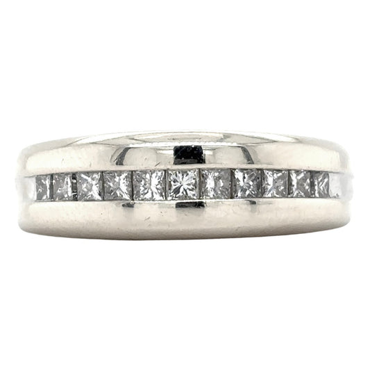 14k White Gold 1/2ctw Diamond Size 11.5 Band Ring 7.3g (I1-3,G-I)