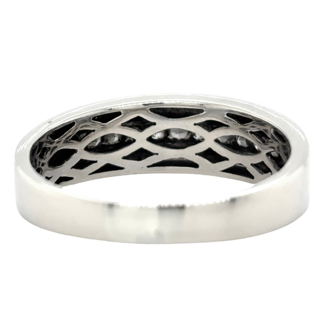 14k White Gold 1/2ctw Diamond Size 11.5 Band Ring 7.3g (I1-3,G-I)