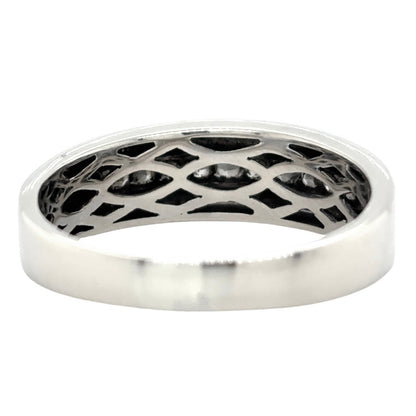 14k White Gold 1/2ctw Diamond Size 11.5 Band Ring 7.3g (I1-3,G-I)