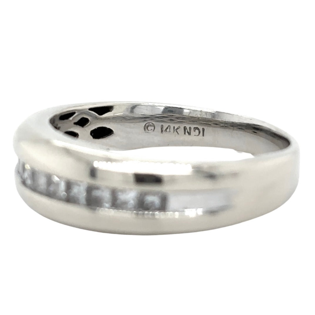 14k White Gold 1/2ctw Diamond Size 11.5 Band Ring 7.3g (I1-3,G-I)