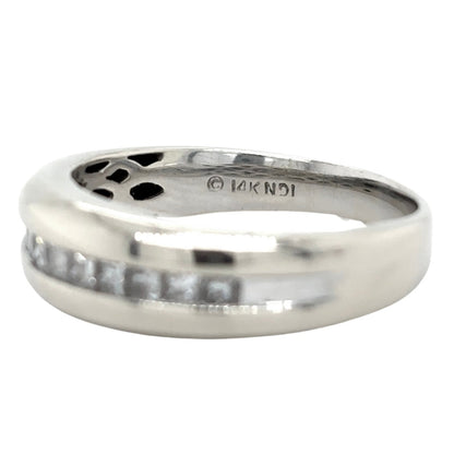 14k White Gold 1/2ctw Diamond Size 11.5 Band Ring 7.3g (I1-3,G-I)