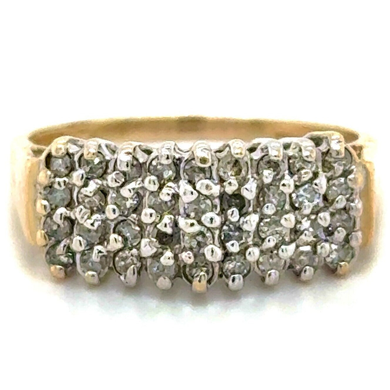 1ctw Diamond Band 10k Yellow Gold Ring 3.7g Size 9