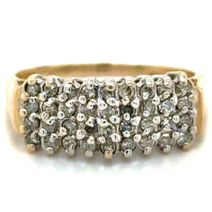 1ctw Diamond Band 10k Yellow Gold Ring 3.7g Size 9