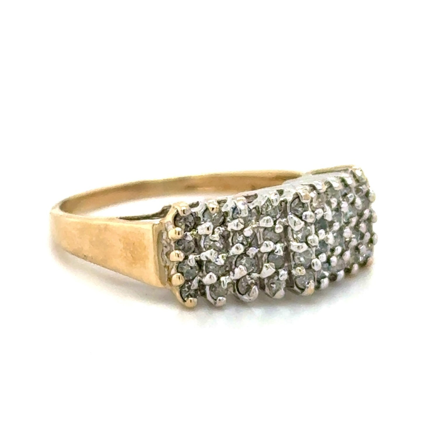 1ctw Diamond Band 10k Yellow Gold Ring 3.7g Size 9