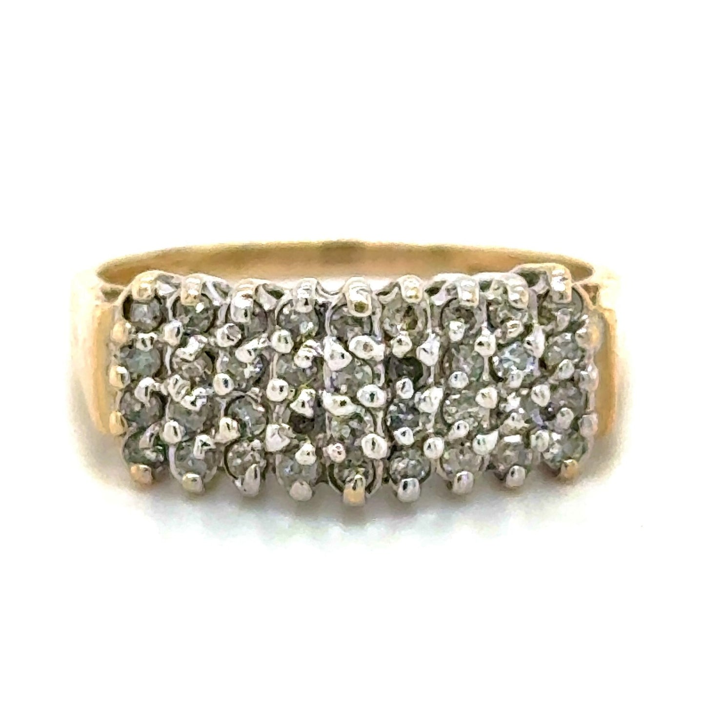 1ctw Diamond Band 10k Yellow Gold Ring 3.7g Size 9