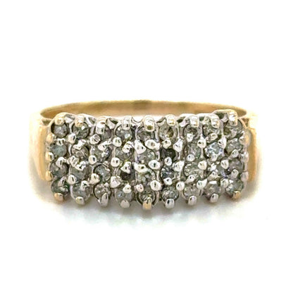 1ctw Diamond Band 10k Yellow Gold Ring 3.7g Size 9