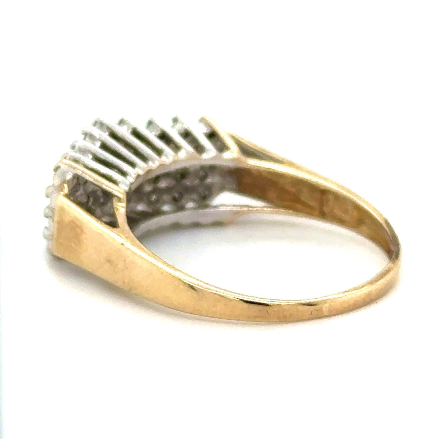 1ctw Diamond Band 10k Yellow Gold Ring 3.7g Size 9