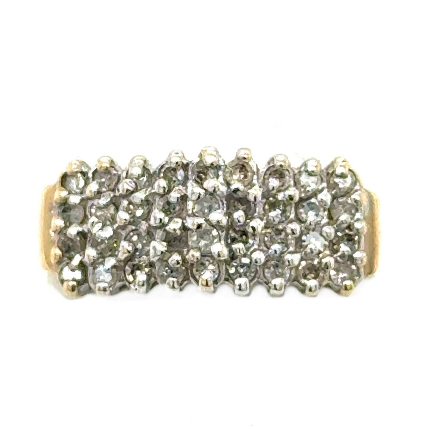 1ctw Diamond Band 10k Yellow Gold Ring 3.7g Size 9