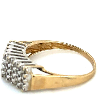 1ctw Diamond Band 10k Yellow Gold Ring 3.7g Size 9