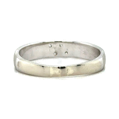 Diamond Accent 10k White Gold Wedding Band Ring 2.4g Size 7.75