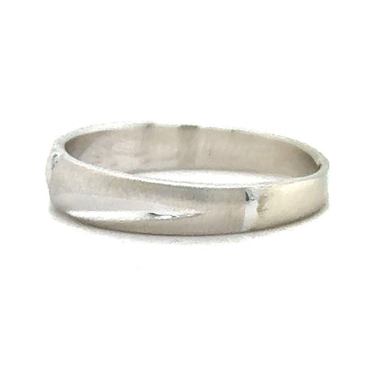 Diamond Accent 10k White Gold Wedding Band Ring 2.4g Size 7.75