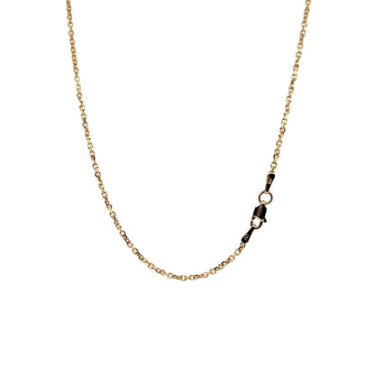 1mm 14K Yellow Gold Cable Chain Necklace 18 Inch 4.3g