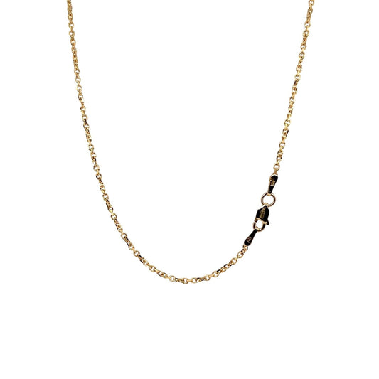 1mm 14K Yellow Gold Cable Chain Necklace 18 Inch 4.3g