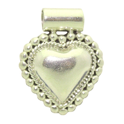 Heart Beaded Sterling Silver Pendant .925 17.3g