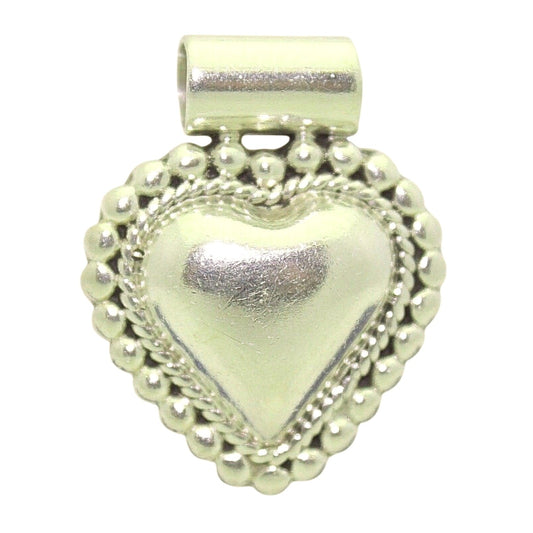 Heart Beaded Sterling Silver Pendant .925 17.3g