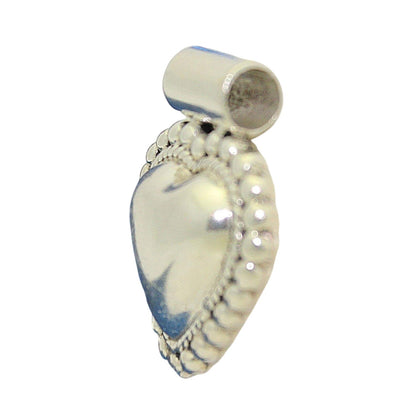 Heart Beaded Sterling Silver Pendant .925 17.3g