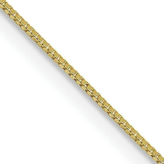 10K Yellow Gold 22" Box Chain Necklace With Spring Ring Clasp