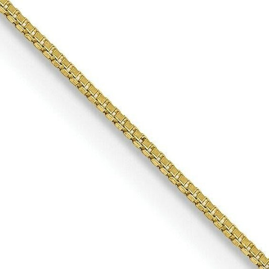 10K Yellow Gold 22" Box Chain Necklace With Spring Ring Clasp