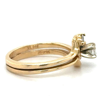1/3ctw Diamond Bridal Wedding Set 14k Yellow Gold Rings 3.8g Size 6.25
