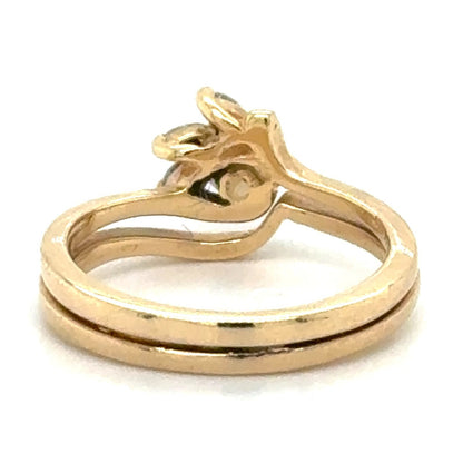 1/3ctw Diamond Bridal Wedding Set 14k Yellow Gold Rings 3.8g Size 6.25