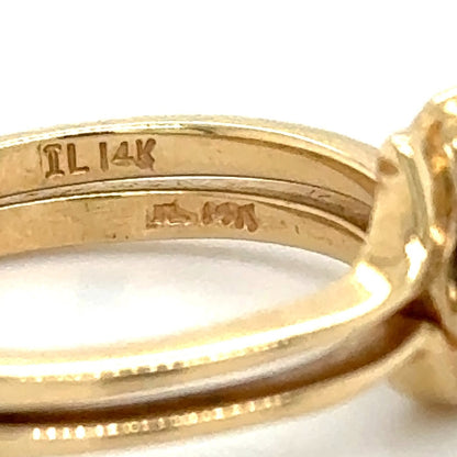 1/3ctw Diamond Bridal Wedding Set 14k Yellow Gold Rings 3.8g Size 6.25