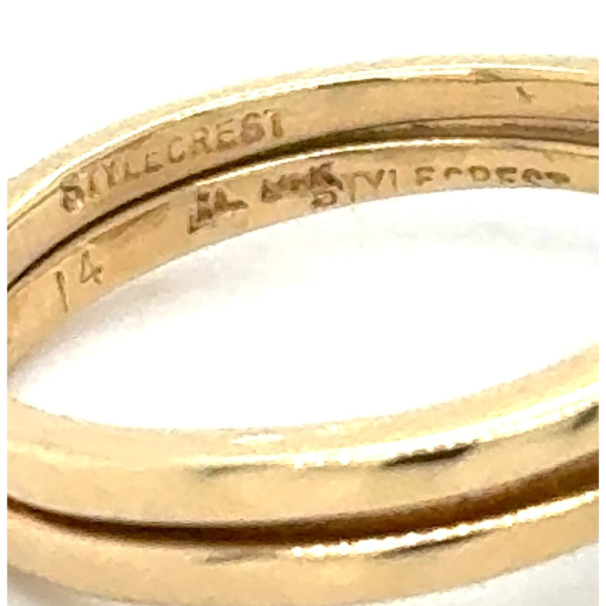 1/3ctw Diamond Bridal Wedding Set 14k Yellow Gold Rings 3.8g Size 6.25
