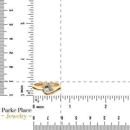 1/3ctw Diamond Bridal Wedding Set 14k Yellow Gold Rings 3.8g Size 6.25