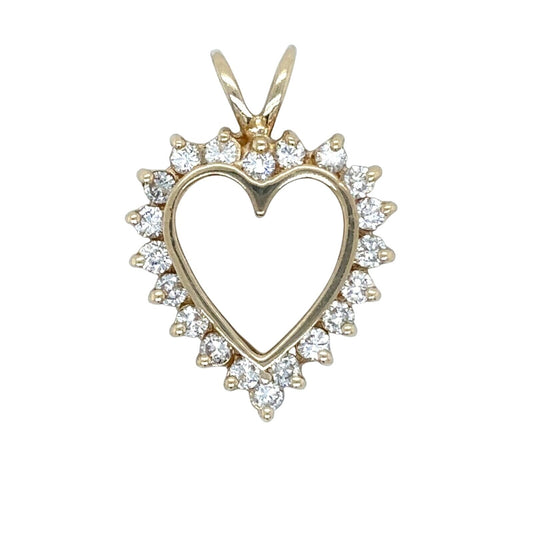 3/8ctw Diamond Heart 14k Yellow Gold Pendant 2.5g